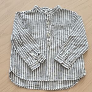 Rylee & Cru Striped Gray Kids Shirt 18-24m